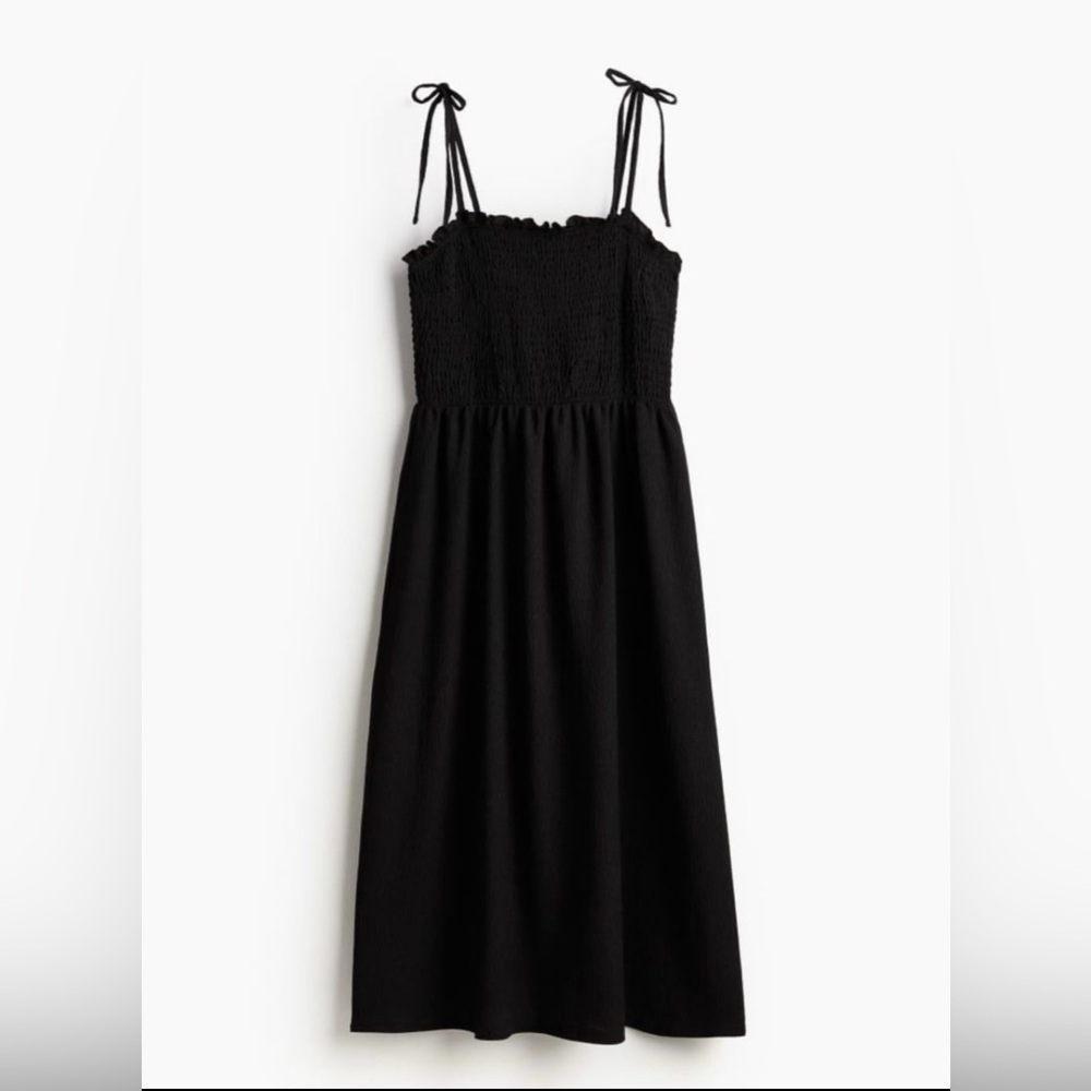 Chic Tie Shoulder Black Dress
